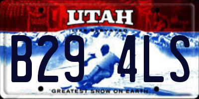 UT license plate B294LS