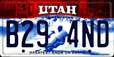 UT license plate B294ND