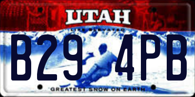 UT license plate B294PB