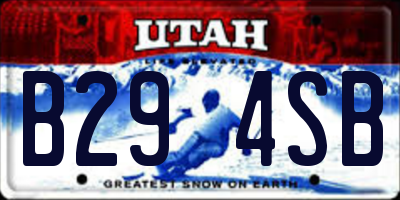 UT license plate B294SB