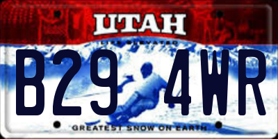 UT license plate B294WR