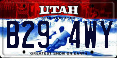 UT license plate B294WY