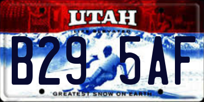 UT license plate B295AF