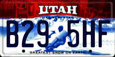 UT license plate B295HF