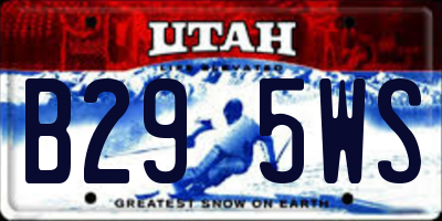 UT license plate B295WS