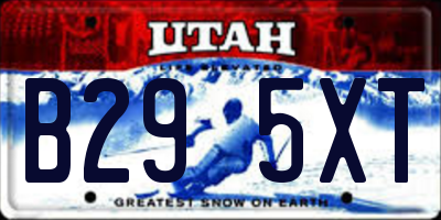 UT license plate B295XT