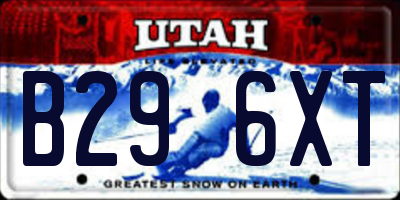 UT license plate B296XT