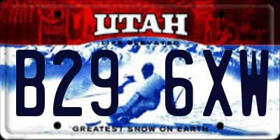 UT license plate B296XW
