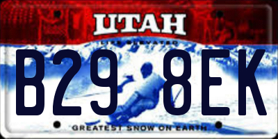 UT license plate B298EK