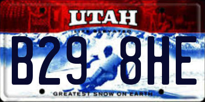 UT license plate B298HE