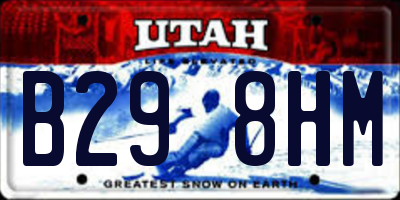 UT license plate B298HM