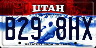 UT license plate B298HX