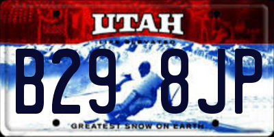 UT license plate B298JP