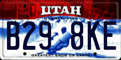 UT license plate B298KE