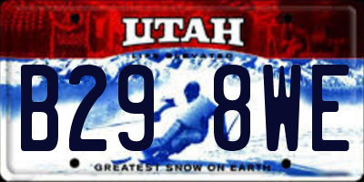 UT license plate B298WE