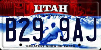UT license plate B299AJ