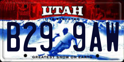 UT license plate B299AW