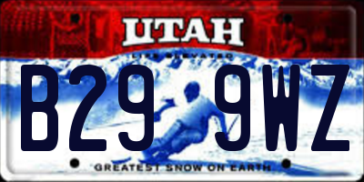 UT license plate B299WZ