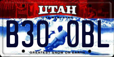 UT license plate B300BL