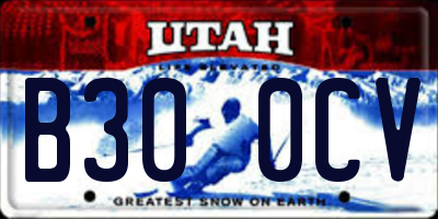 UT license plate B300CV