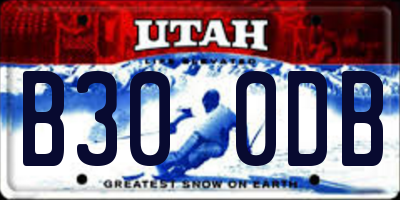 UT license plate B300DB