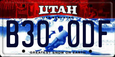UT license plate B300DF