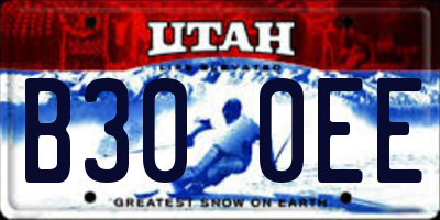 UT license plate B300EE