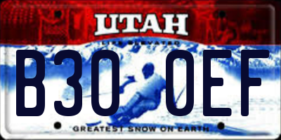 UT license plate B300EF