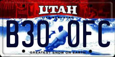 UT license plate B300FC