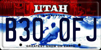 UT license plate B300FJ