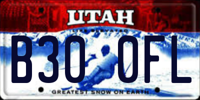 UT license plate B300FL