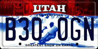UT license plate B300GN