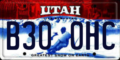UT license plate B300HC