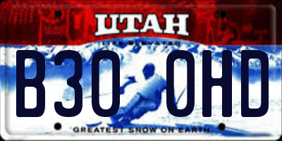 UT license plate B300HD