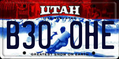 UT license plate B300HE