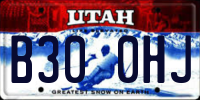 UT license plate B300HJ