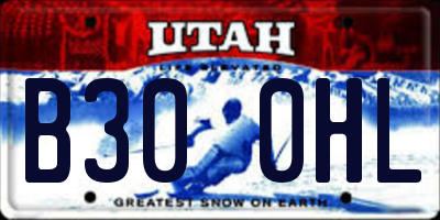 UT license plate B300HL