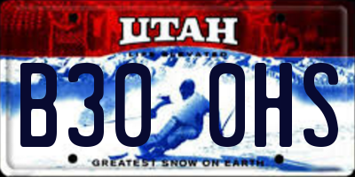 UT license plate B300HS
