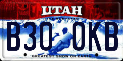 UT license plate B300KB