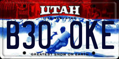 UT license plate B300KE