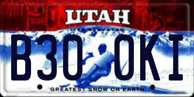 UT license plate B300KI