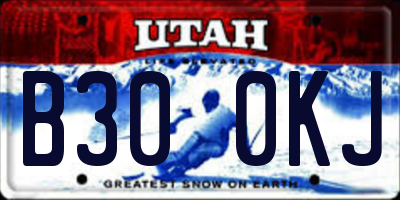UT license plate B300KJ