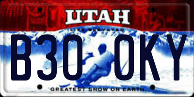 UT license plate B300KY