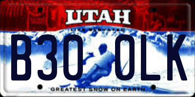 UT license plate B300LK