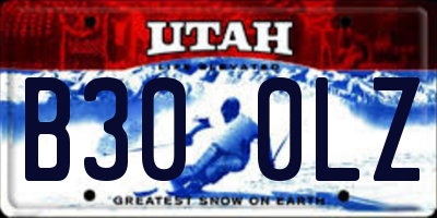 UT license plate B300LZ