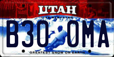 UT license plate B300MA