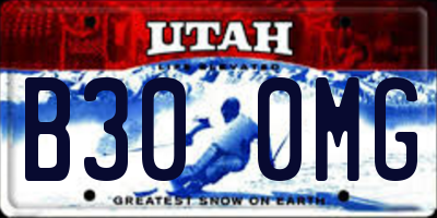 UT license plate B300MG