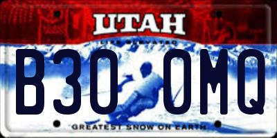 UT license plate B300MQ