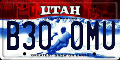 UT license plate B300MU