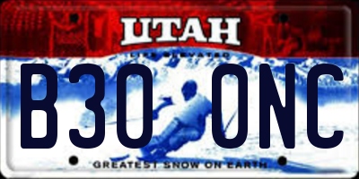 UT license plate B300NC
